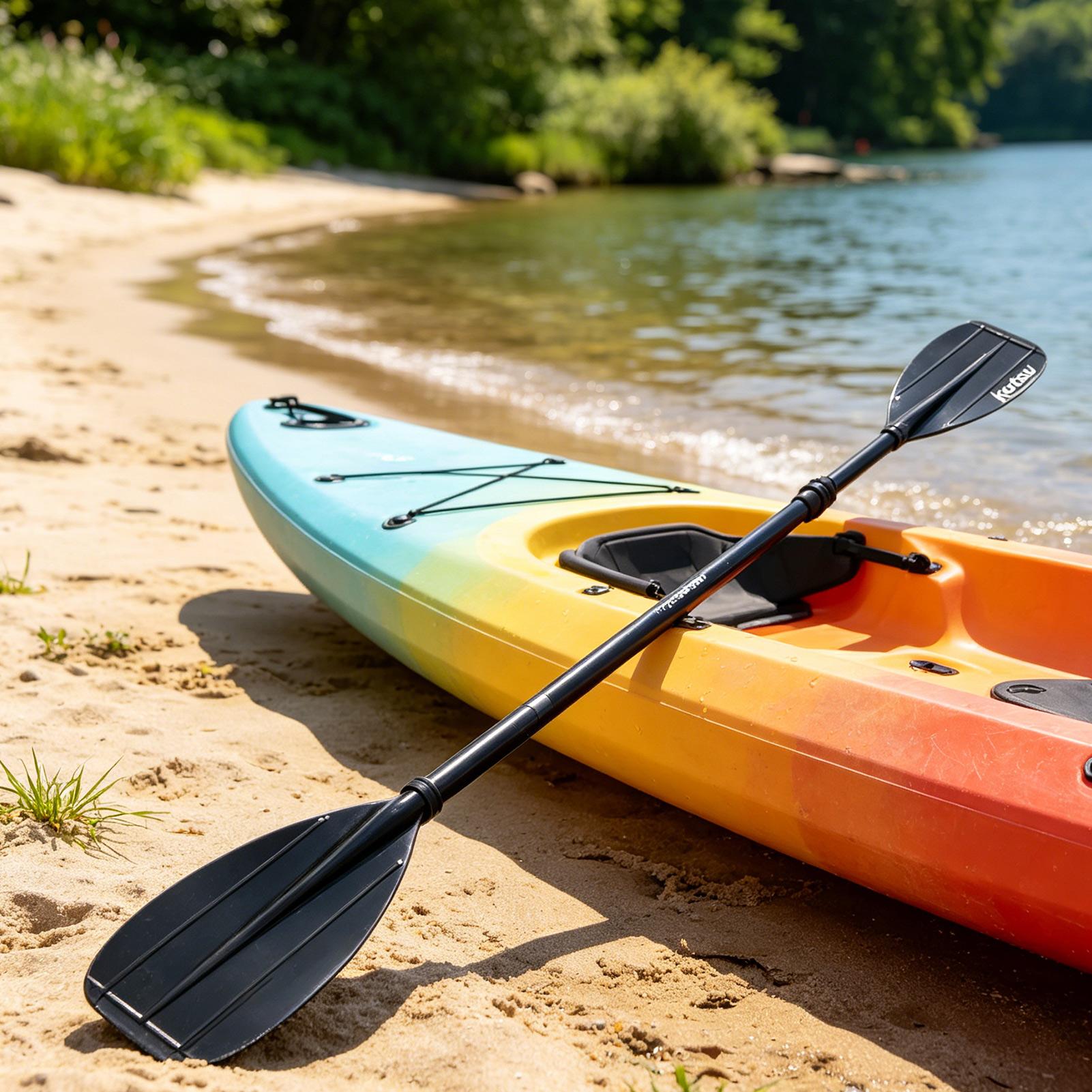 Fishing Kayak Paddle - 2-teiliges Carbonfaser-Kajakpaddel, leichtes Doppelblattpaddel für Angeln,