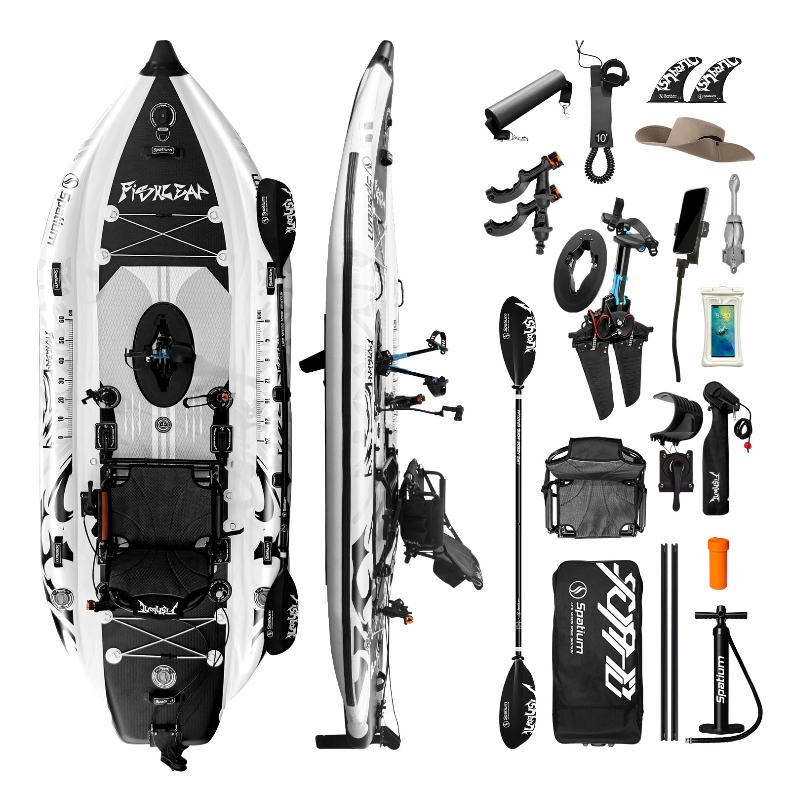 Fishing Kayak Pedal Drive - Spatium 11,5 Fuß aufblasbares Angelkajak mit
